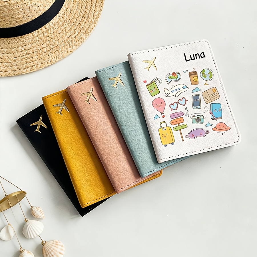 Travel Accessories Essentials - Özel İsimli Pasaportluk Sevimli Karikatür Hafif