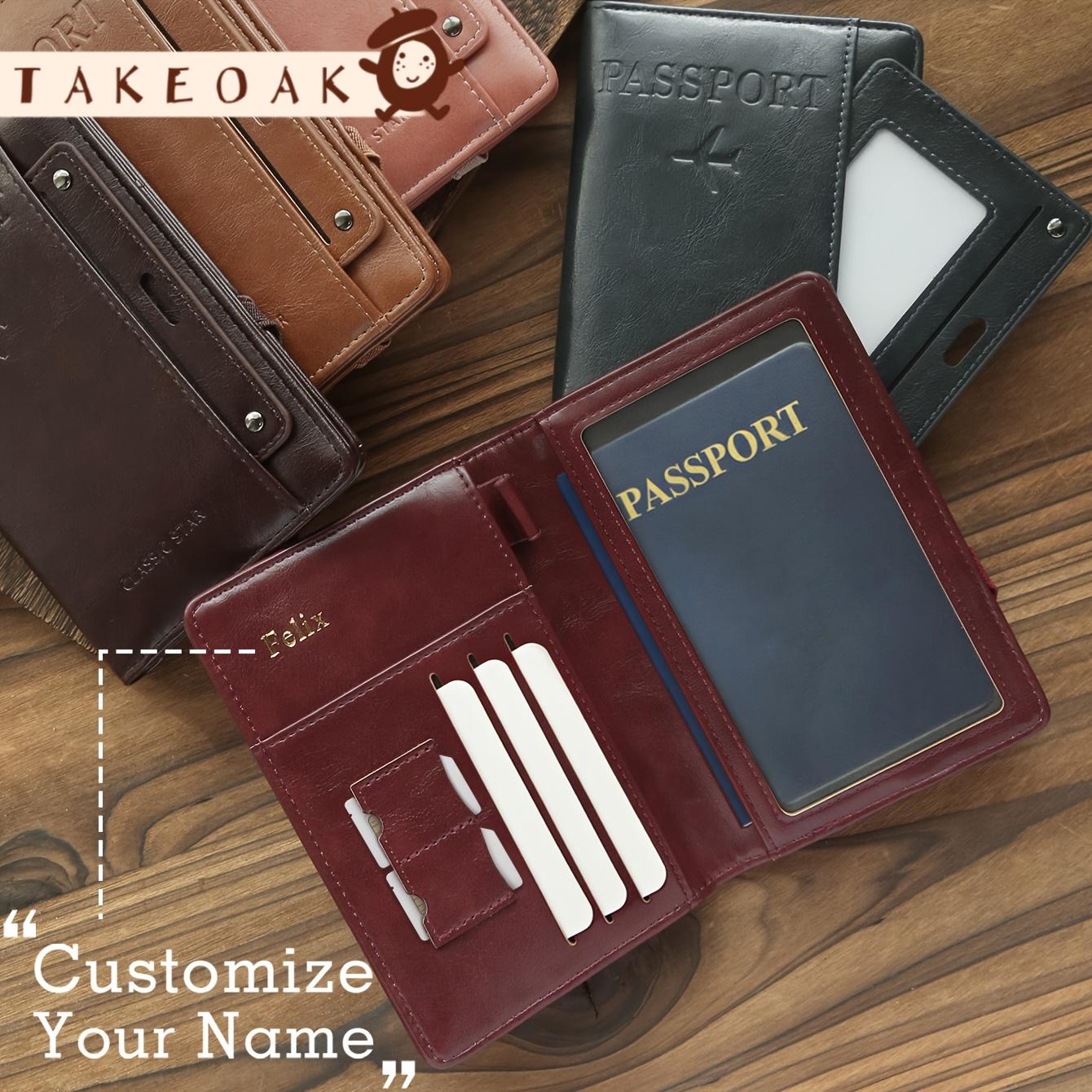 Travel Accessories Overseas - Büyük Kapasiteli Vintage Deri RFID Pasaport
