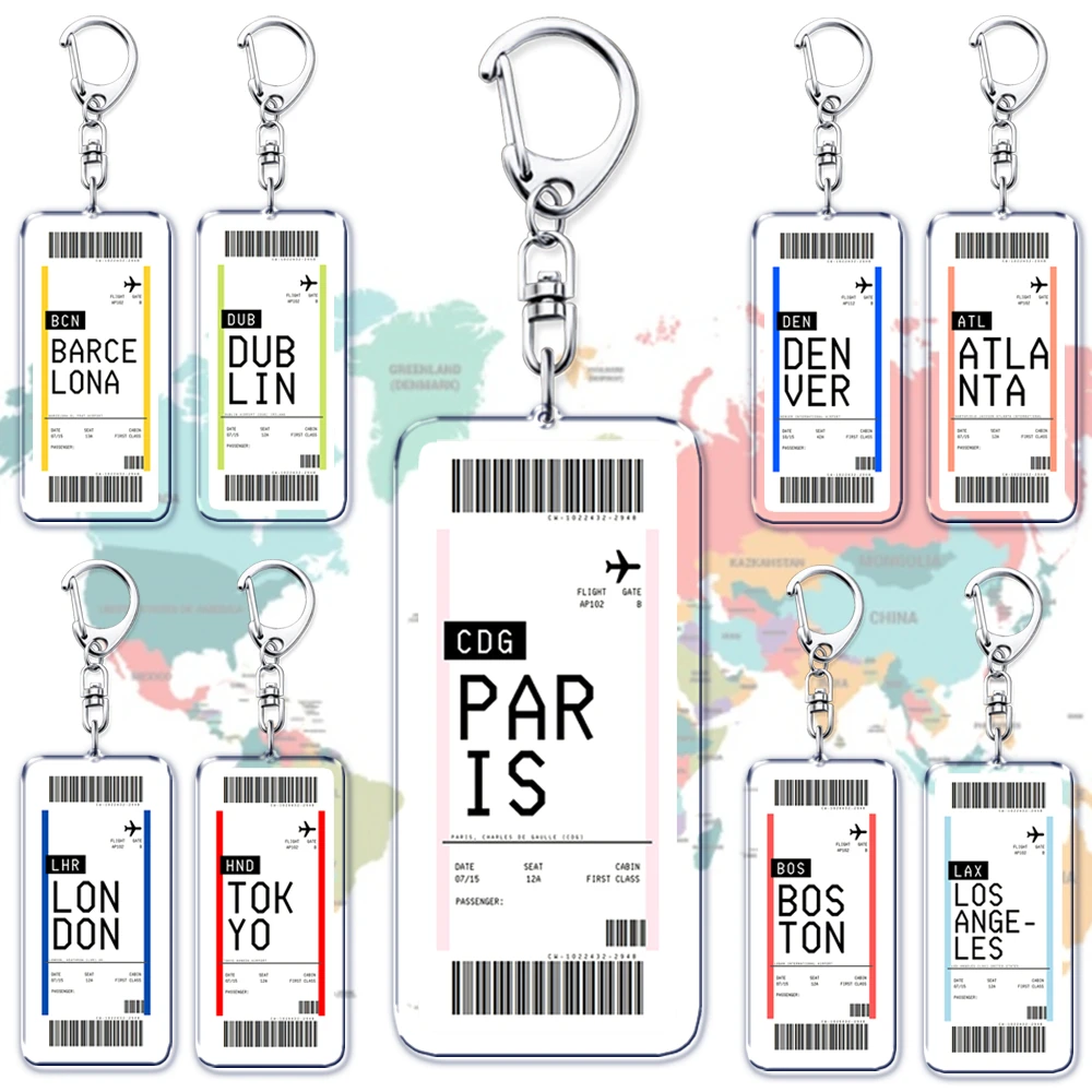 Travel Accessories New York - Uçak Bilet Biniş Kartı Anahtarlık Boston