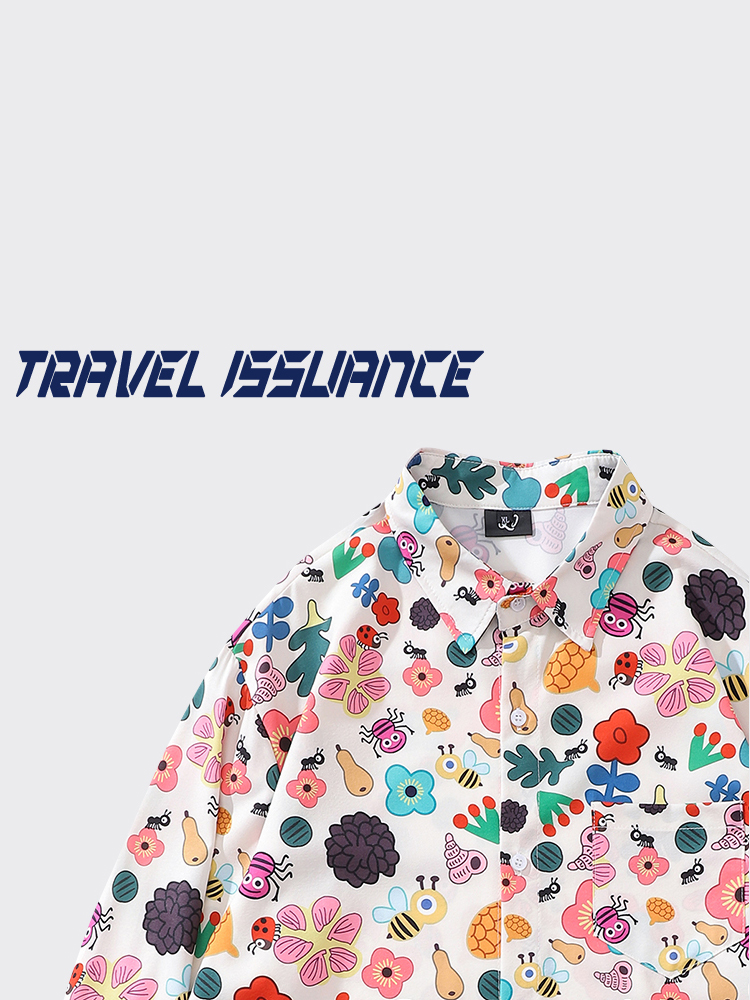 Travel Accessories Hong Kong - Seyahat Temalı, Uzun Kollu, Bol Kesim