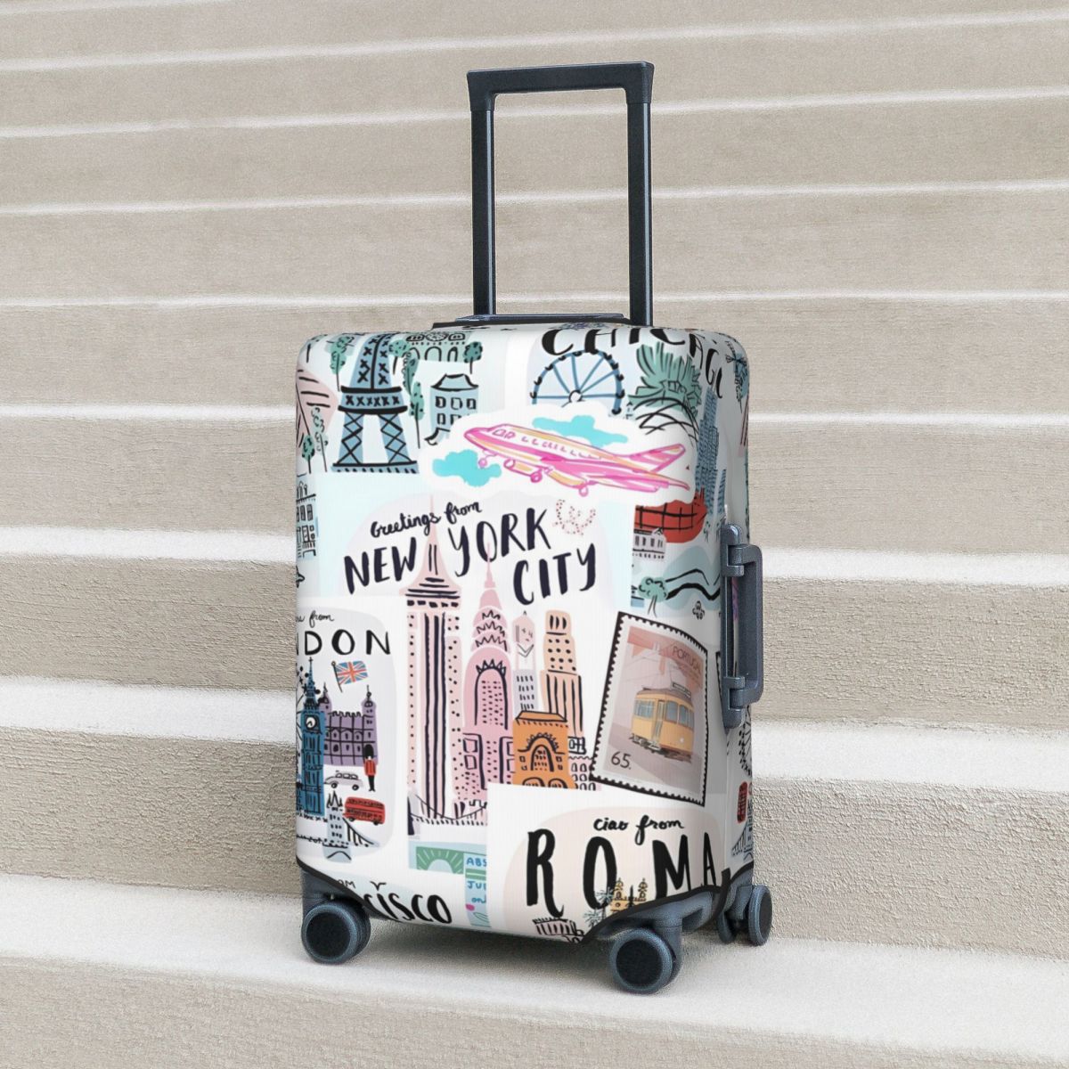 Seyahat baskılar bavul kılıfı  - Travel Accessories New York incelemesi ve fiyatı